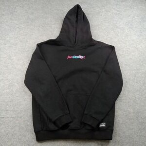 MrBeast Hoodie Youth 16 Black Pullover Graphic Logo Cotton Fleece Sweatshirt